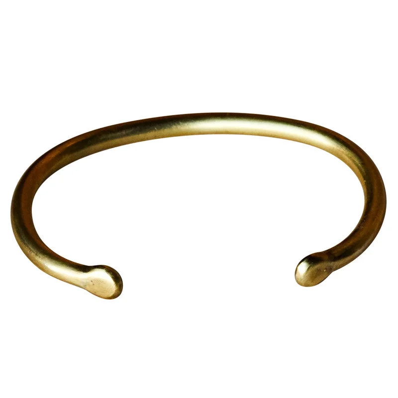 Wide bangle bracelets with animal print designs for a bold and exotic look-Basic Bracelet - Lrg, Brass