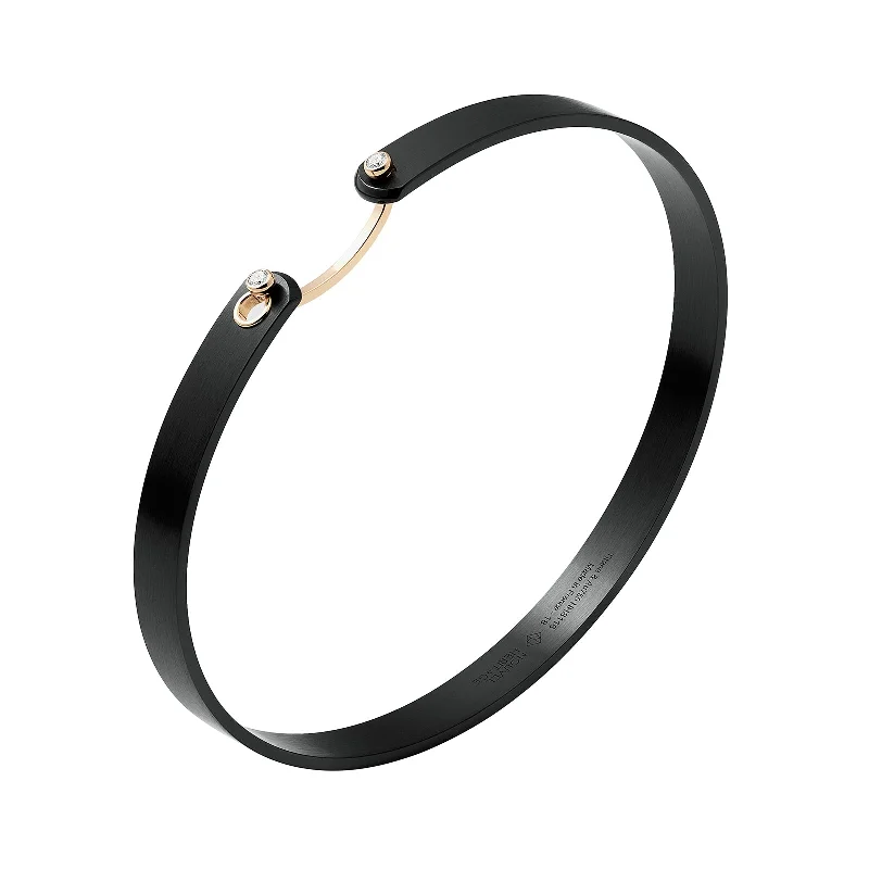 Elegant bangle bracelets with diamonds for a luxurious and sparkling accessory-Black Titanium GM Mood Bangle - Yellow Gold