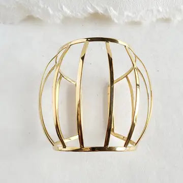 Unique bangle bracelets with colorful enamel designs for a vibrant and playful look-Brass Caged Dome Cuff Bracelet