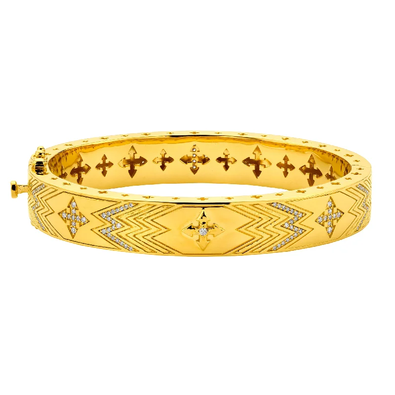 Elegant bangle bracelets with diamond-shaped stones for a sophisticated look-Arrow Bangle