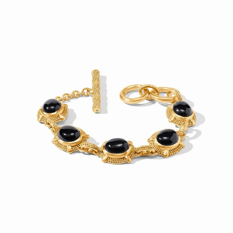 Best bangle bracelets with infinity symbols for a design full of meaning and charm-Cabochon Bracelet in Obisidian Black