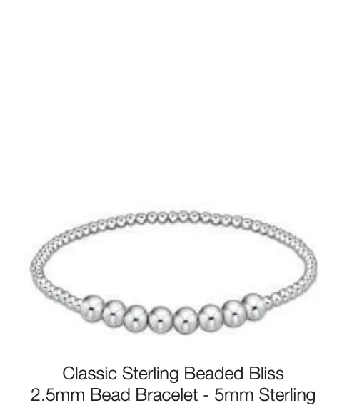 Best bangle bracelets with engraved inspirational quotes for an uplifting and stylish gift-classic beaded bliss 2.5mm bead bracelet - 5mm sterling by enewton