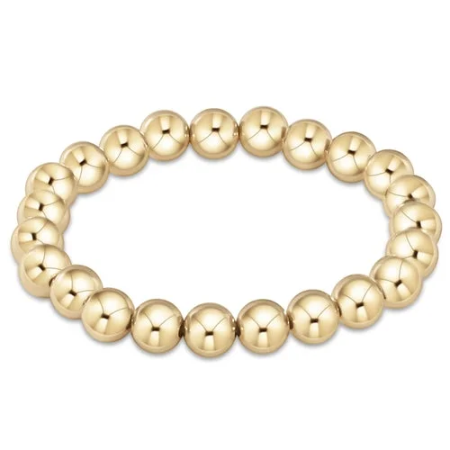 Best bangle bracelets with crystal inlays for a sparkling, glamorous appearance-classic gold 8mm bead bracelet by enewton