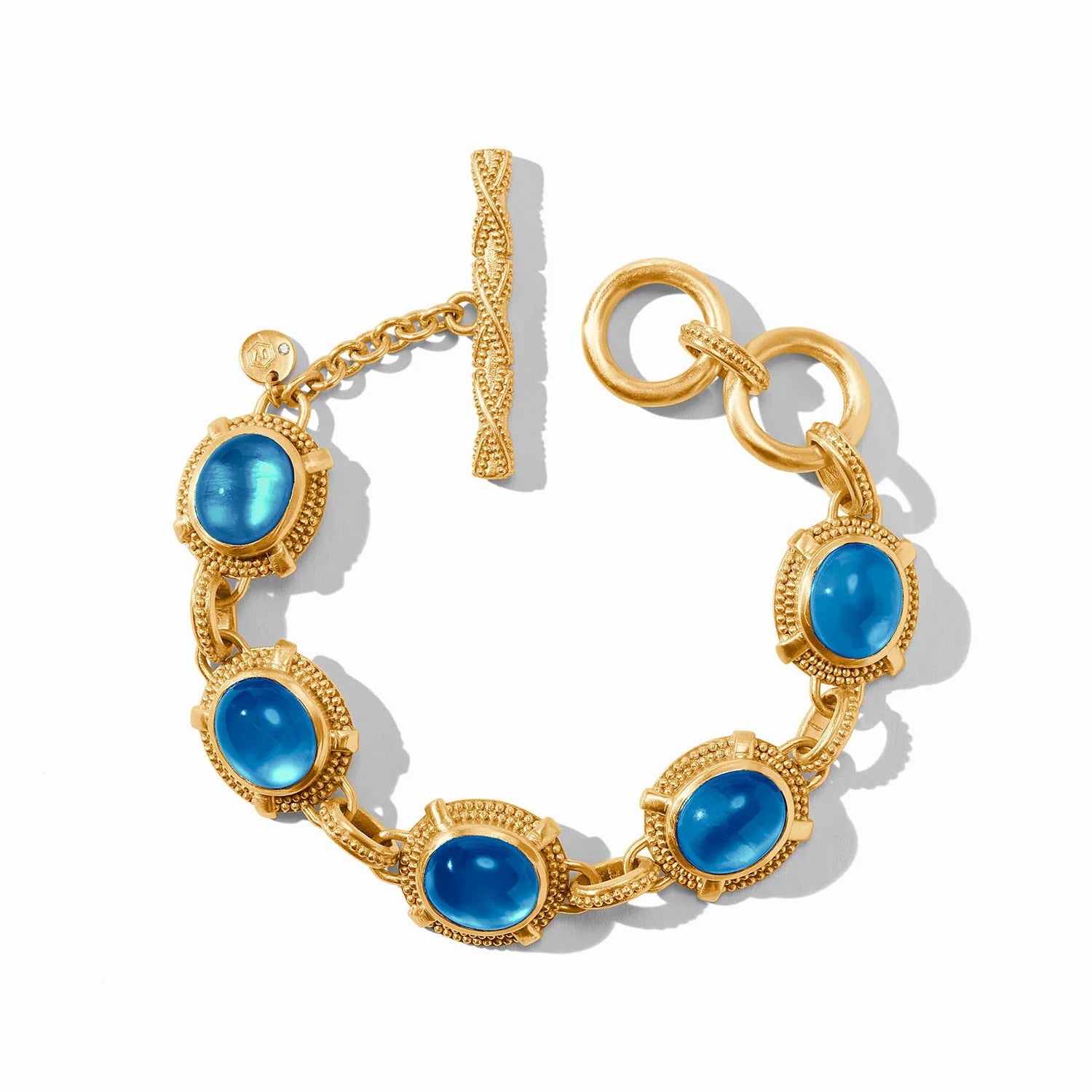 Best bangle bracelets with customizable charms for a personalized, unique piece-Cobochon Bracelet in London Blue