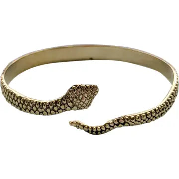 Thin bangle bracelets with mixed metals for a contemporary and versatile look-Cobra Brass Snake Bracelet