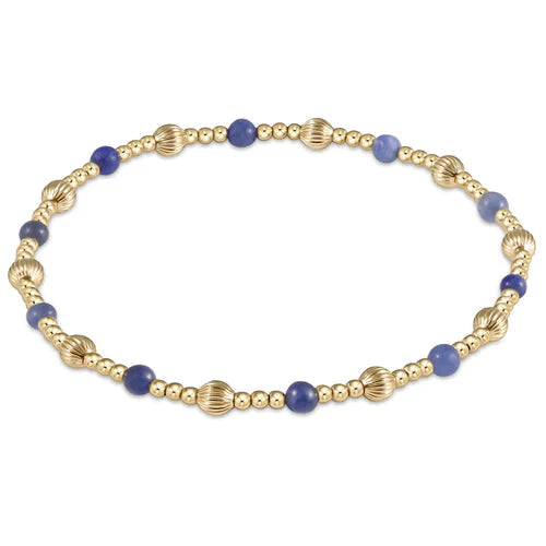 Adjustable bangle bracelets with toggle clasps for easy, secure wearing-dignity sincerity pattern 4mm bead bracelet - lapis by enewton