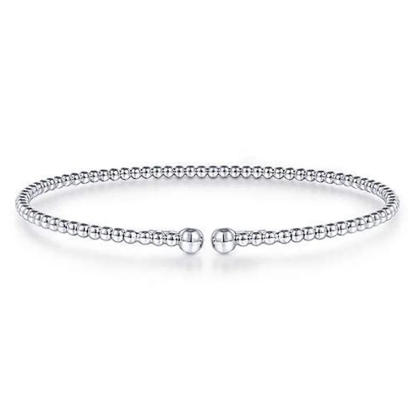 Best bangle bracelets with natural wood for a unique and earthy aesthetic-Gabriel & Co. - BG4107-65W4JJJ 14k White Gold Bangle *