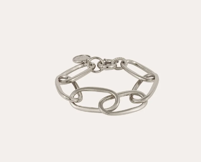 Best bangle bracelets with animal motif designs for a quirky, fun accessory-GAS BIJOUX - MAILLE OVAL BRACELET IN SILVER