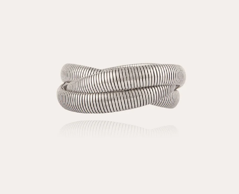 Best bangle bracelets with stacked designs for a trendy and fashionable look-GAS BIJOUX - SILVER INFINITY BRACELET