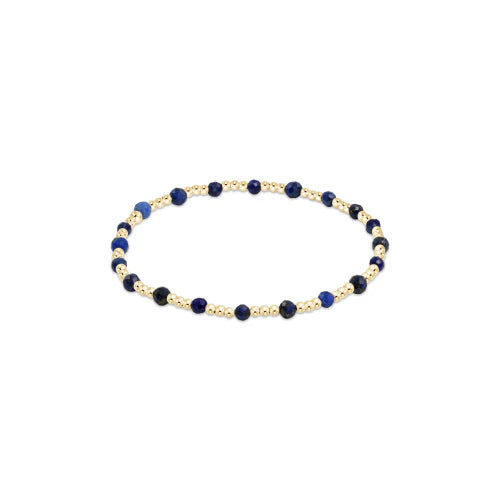 Best bangle bracelets with stacked designs for a trendy and fashionable look-gemstone gold sincerity pattern 3mm bead bracelet - lapis by enewton