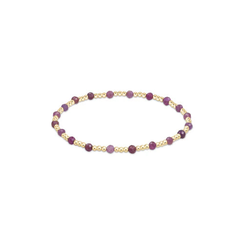 Best bangle bracelets with pastel-colored stones for a soft and delicate appearance-gemstone gold sincerity pattern 3mm bead bracelet - ruby by enewton