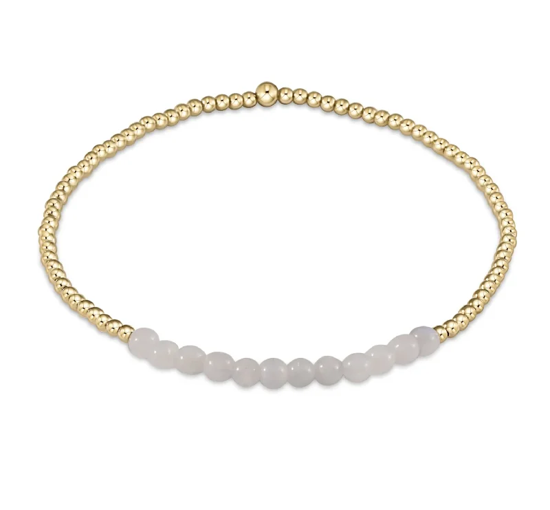 Best bangle bracelets with pearls and crystals for a glamorous and sophisticated look-gold bliss 2mm bead bracelet - moonstone by enewton