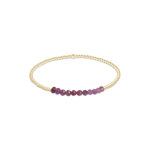 Wide bangle bracelets with bright gemstone accents for a bold, vibrant style-gold bliss 2mm bead bracelet - ruby by enewton