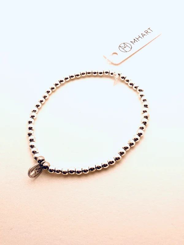 Best bangle bracelets with minimalist silver designs for a timeless, versatile look-Hematite Gemstone Stretch Bracelet