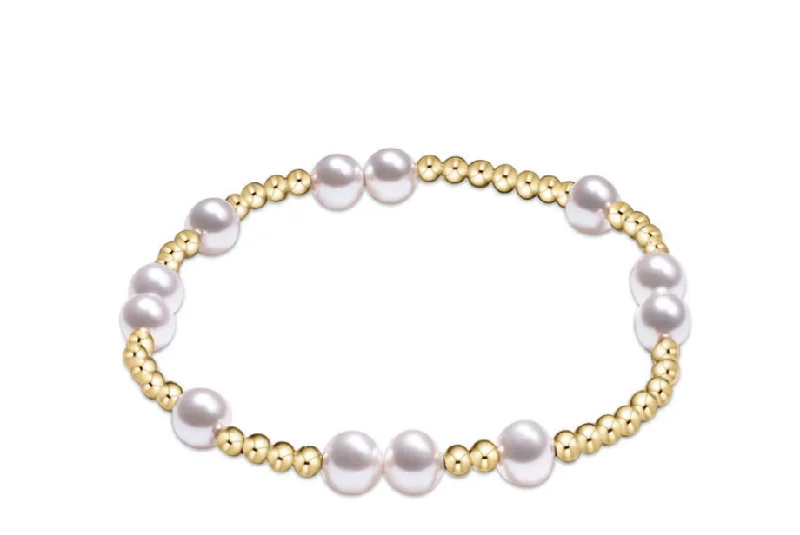 Classic bangle bracelets with clean lines for an elegant and versatile accessory-hope unwritten 6mm bead bracelet - pearl by enewton