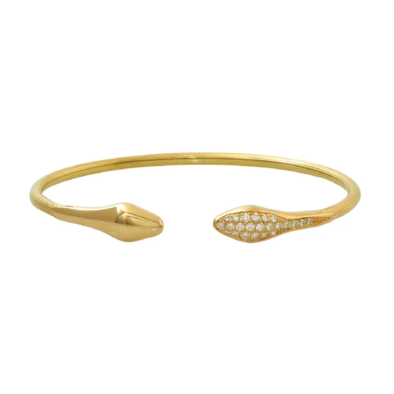 Best bangle bracelets with unique stone inlays for a one-of-a-kind accessory-Diamond Snake Wire Bracelet