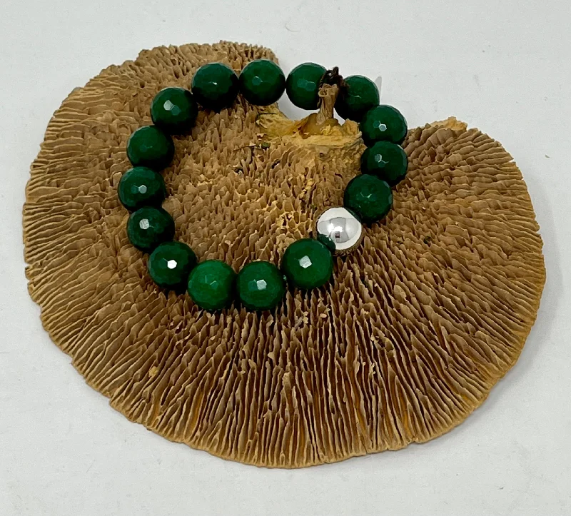 Best bangle bracelets for women with elegant gold designs for every occasion-Large Green Agate Bracelet