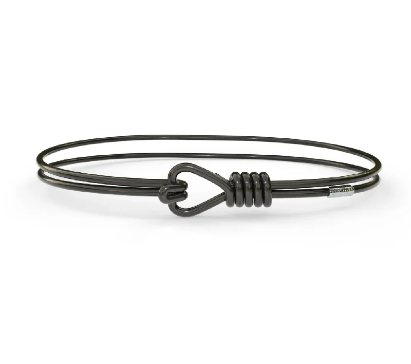 Sleek bangle bracelets with black enamel for a sophisticated and modern look-Love Knot Bangle Bracelet - 6 colors, 2 sizes by &Livy