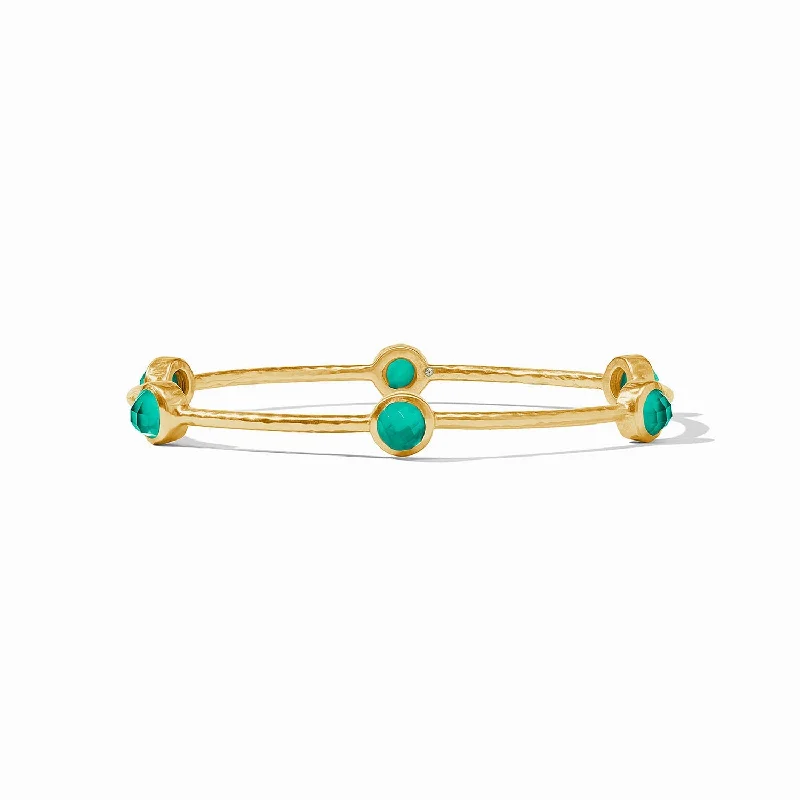 Best bangle bracelets for women with elegant gold designs for every occasion-Milano Luxe Bangle in Emerald Green Size Large