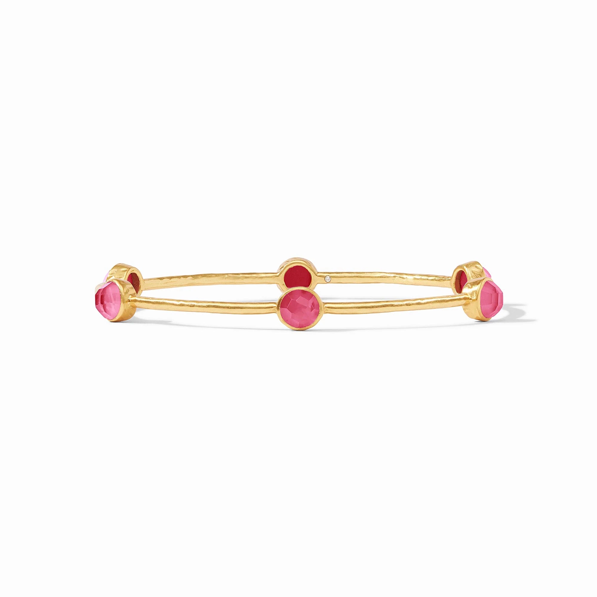 Best bangle bracelets with gemstone clusters for a bold and colorful statement piece-Milano Luxe Bangle - Raspberry