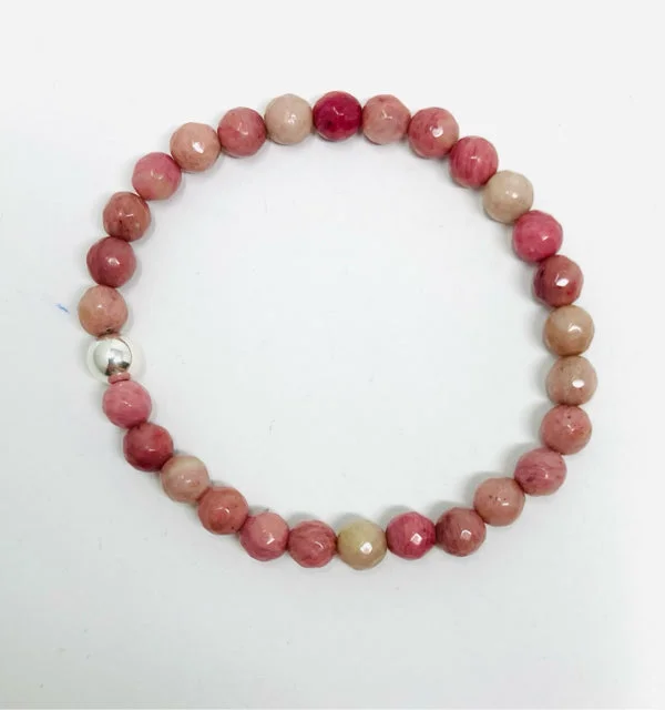 Lightweight bangle bracelets with subtle shimmer for an understated yet elegant look-Rhodonite Faceted Bracelet