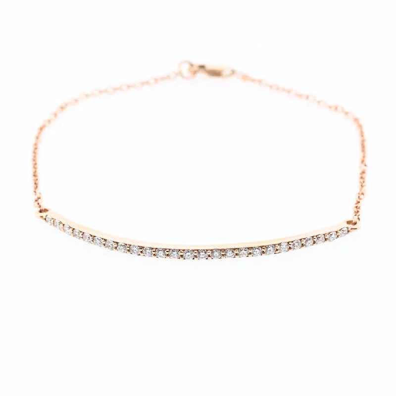 Best bangle bracelets with stacked designs for a trendy and fashionable look-Rose Gold Diamond Bar Bracelet