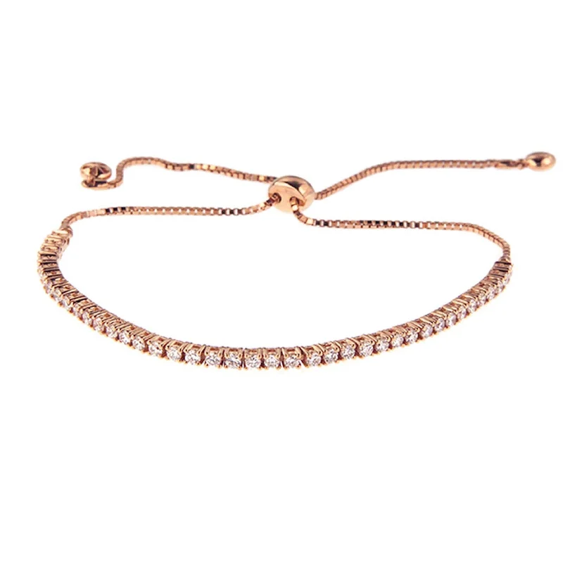 Chunky bangle bracelets with metallic finishes for a bold and statement-making look-Adjustable Eloise Bracelet - Rose Gold