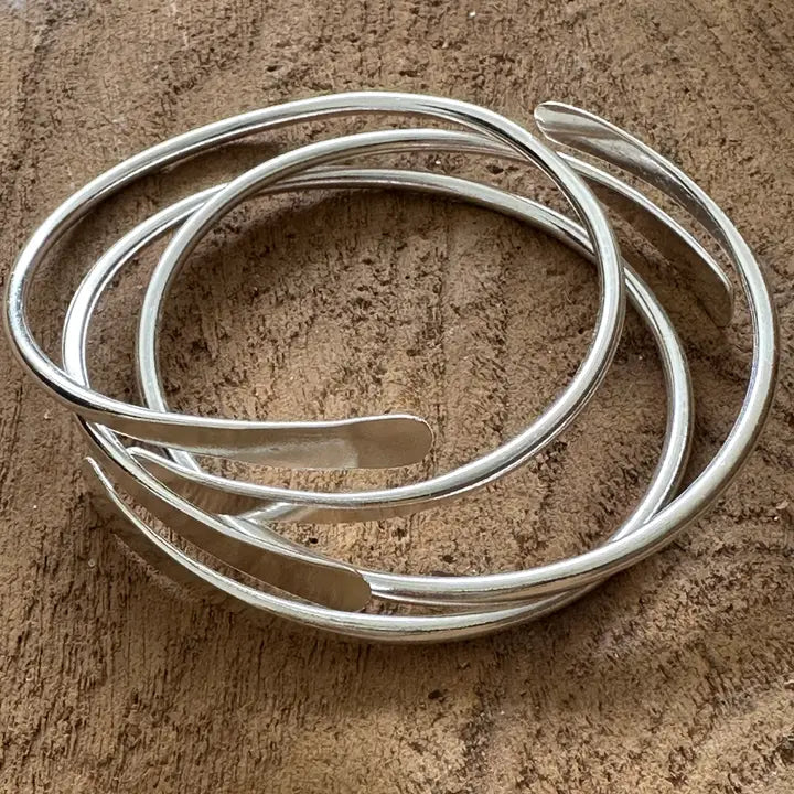 Classic bangle bracelets with clean lines for an elegant and versatile accessory-Silver Coil Bangle