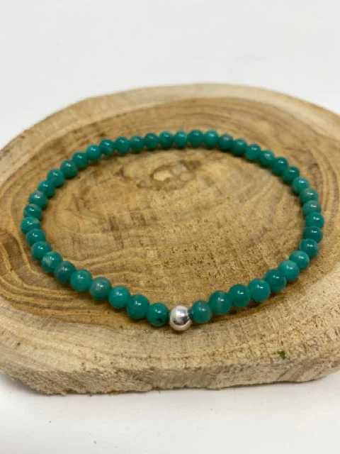 Best bangle bracelets with smooth sterling silver for a polished, refined finish-Small Amazonite Bracelet