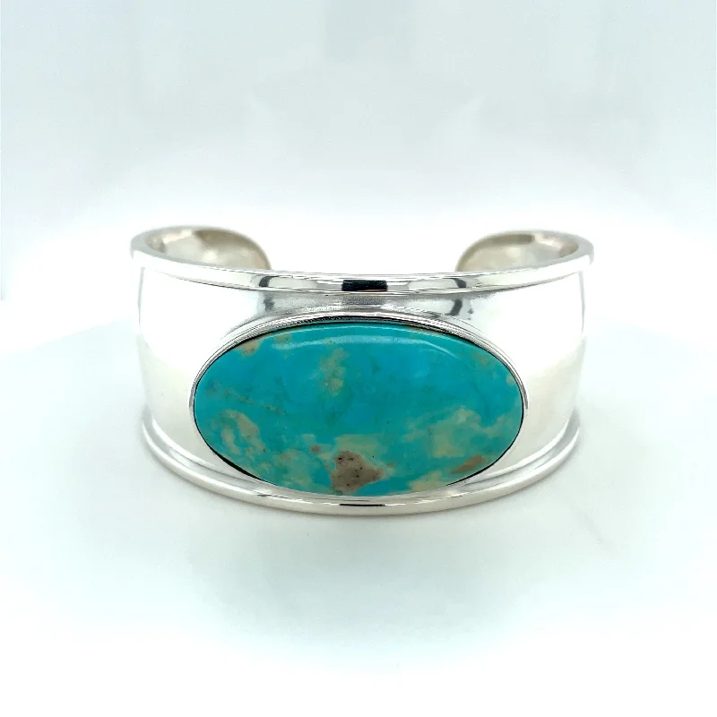 Best bangle bracelets with silver-plated finishes for an affordable and stylish accessory-Sterling Silver custom bangle with Arkansas Turquoise