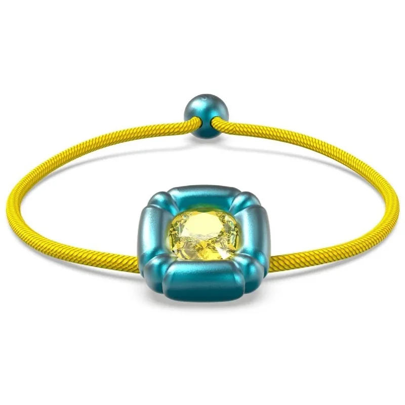 Vintage-inspired bangle bracelets with etched detailing for a timeless, antique look-Swarovski Women's Bracelet - Dulcis Cushion Cut Crystals Blue and Yellow | 5613667