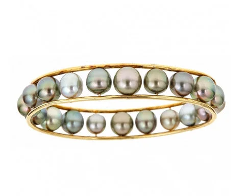 Best bangle bracelets with sapphire stones for an elegant and rich pop of color-Tahitian Pearl Abacus Bangle