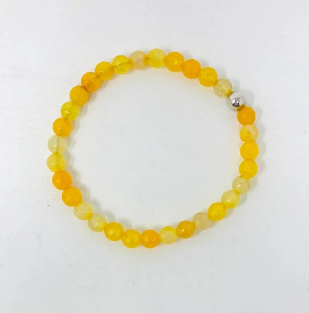 Sleek bangle bracelets with black enamel for a sophisticated and modern look-Yellow Agate Bracelet